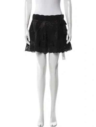 Pre-owned Loveshackfancy Mini Skirt In Black