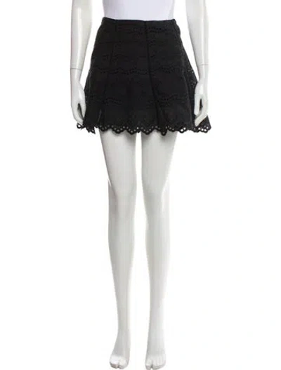 Pre-owned Loveshackfancy Mini Skirt In Black