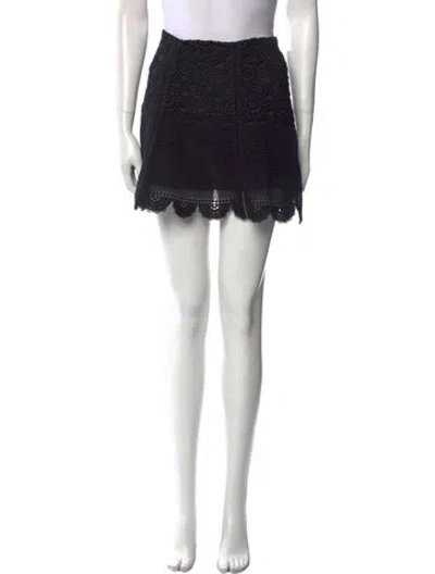 Pre-owned Loveshackfancy Mini Skirt In Black