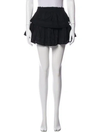Pre-owned Loveshackfancy Mini Skirt In Black