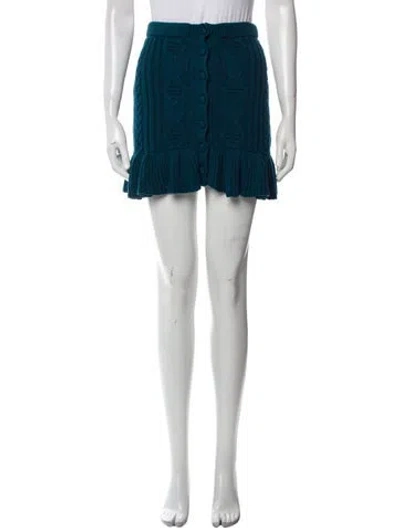 Pre-owned Loveshackfancy Mini Skirt In Blue