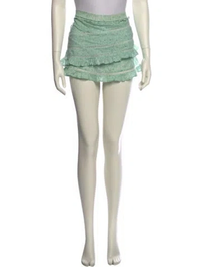 Pre-owned Loveshackfancy Mini Skirt In Green