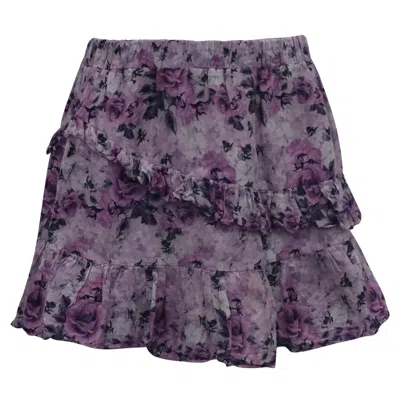 Loveshackfancy Mini Skirt In Floral Print Cotton In Multi