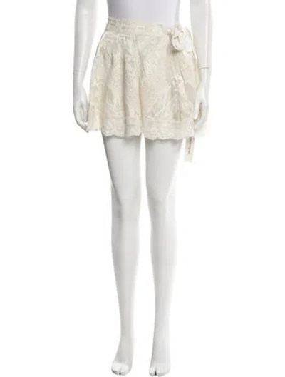 Pre-owned Loveshackfancy Mini Skirt In Neutral