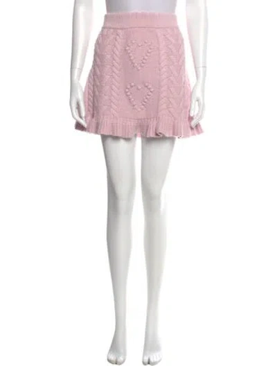 Pre-owned Loveshackfancy Mini Skirt In Pink