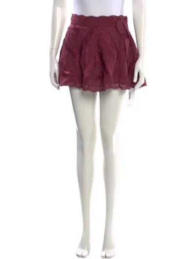 Pre-owned Loveshackfancy Mini Skirt In Pink