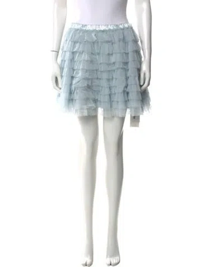 Pre-owned Loveshackfancy Mini Skirt W/ Tags In Blue