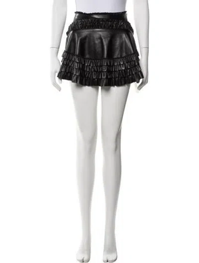 Pre-owned Loveshackfancy Mini Skirt W/ Tags In Gold/metallic