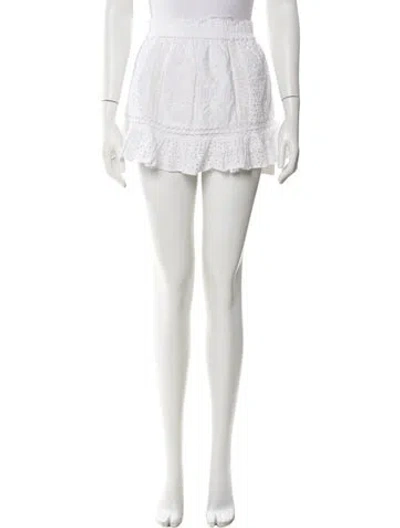 Pre-owned Loveshackfancy Mini Skirt In White