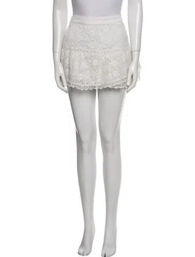 Pre-owned Loveshackfancy Mini Skirt In White