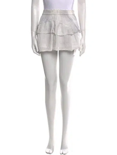 Pre-owned Loveshackfancy Mini Skirt In White
