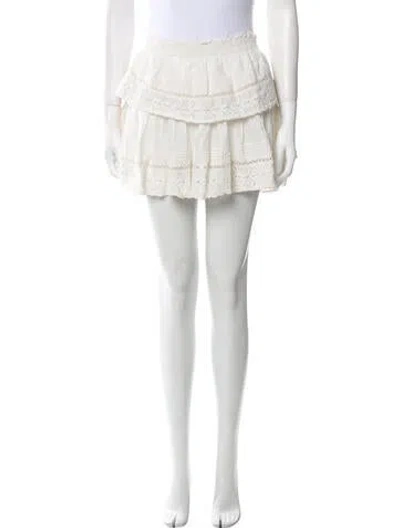 Pre-owned Loveshackfancy Mini Skirt In White