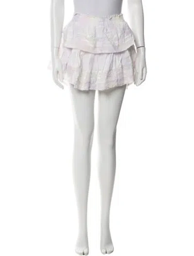 Pre-owned Loveshackfancy Mini Skirt In White