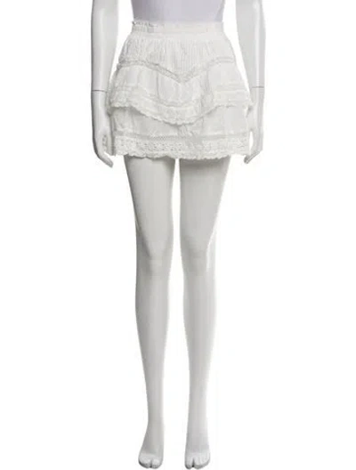 Pre-owned Loveshackfancy Mini Skirt In White