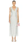 Loveshackfancy Mira Sleeveless Maxi Dress In Blue