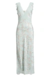 Loveshackfancy Mira Sleeveless Maxi Dress In Blue