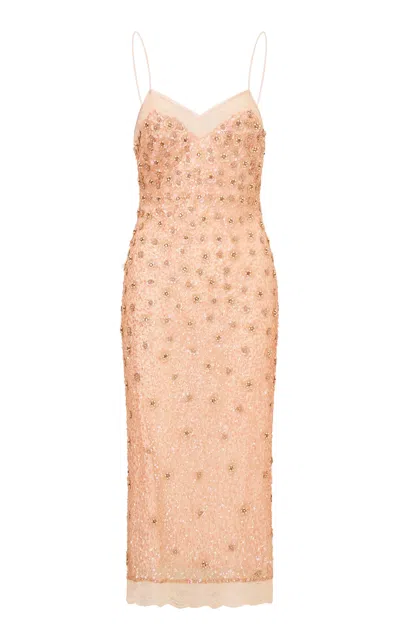Loveshackfancy Mirrian Embellished Tulle Maxi Dress In Pink