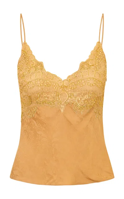 Loveshackfancy Misi Jacquard Top In Yellow