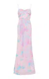 Loveshackfancy Miu Printed Chiffon Maxi Dress In Multi