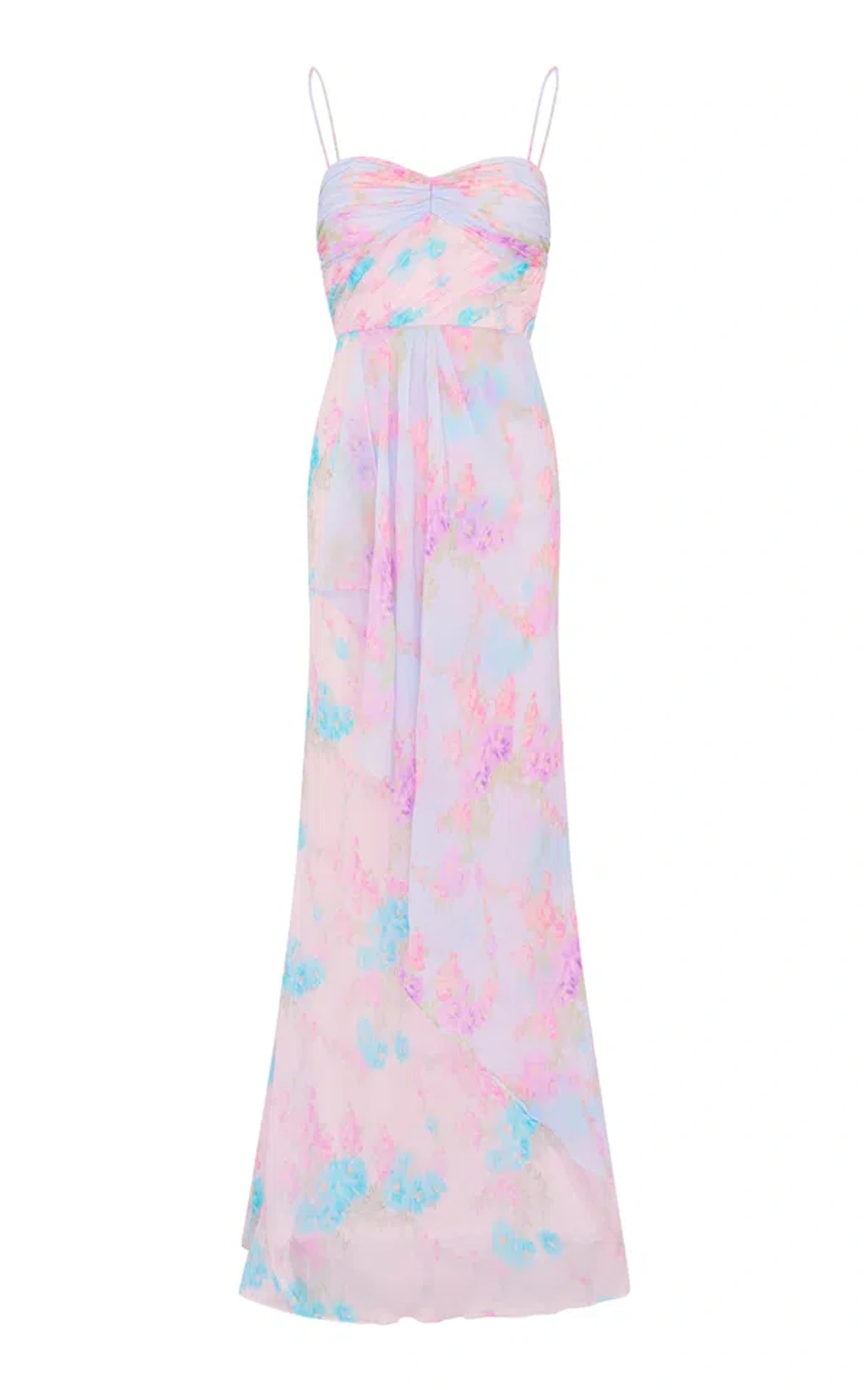 sachin and babi light blue dress LoveShackFancy Collia Tiered Silk Chiffon Maxi Dress in Pink