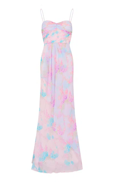 Loveshackfancy Miu Printed Chiffon Maxi Dress In Multi