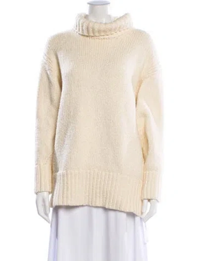 Pre-owned Loveshackfancy Mock Neck Sweater In Neutral