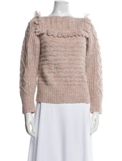 Pre-owned Loveshackfancy Mock Neck Sweater In Pink