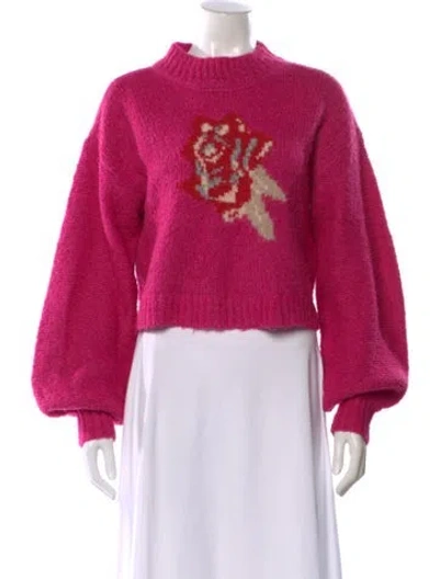 Pre-owned Loveshackfancy Mock Neck Sweater In Pink