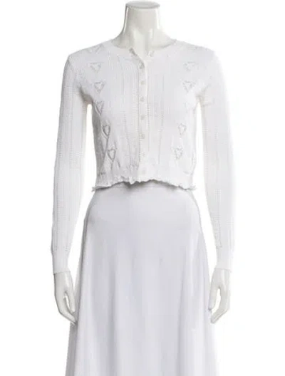 Pre-owned Loveshackfancy Mock Neck Sweater In White