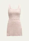 Loveshackfancy Moda Cotton Blend Tweed Minidress In Birthday Cake