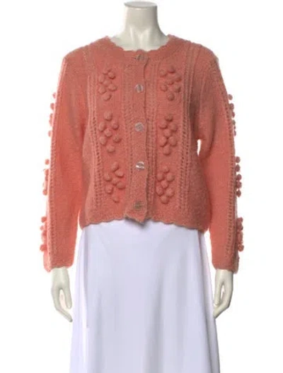 Pre-owned Loveshackfancy Mohair Crew Neck Sweater W/ Tags In Pink