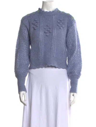 Pre-owned Loveshackfancy Mohair Mock Neck Sweater In Black