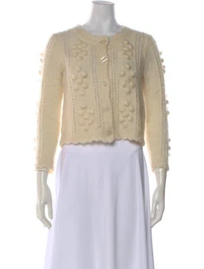 Pre-owned Loveshackfancy Mohair Patterned Sweater In Neutral