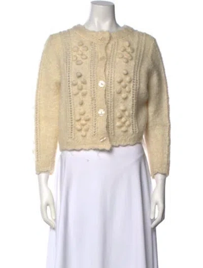 Pre-owned Loveshackfancy Mohair Patterned Sweater In Neutral