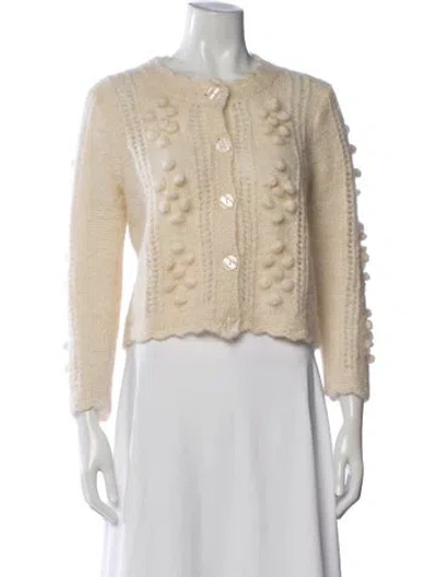Pre-owned Loveshackfancy Mohair Patterned Sweater In Neutrals
