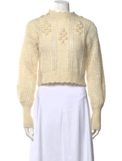 Pre-owned Loveshackfancy Mohair Patterned Sweater In Neutrals