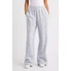 Loveshackfancy Momo Crystal Bow Wide Leg Sweatpants In Blue