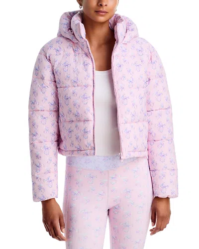 Loveshackfancy Moore Hooded Puffer Jacket In Multi