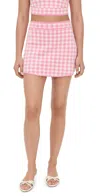 Loveshackfancy Gingham Scallop-hem Mini Skirt