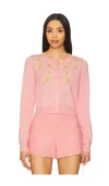 Loveshackfancy Nadima Cardigan In Pink