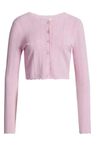 Loveshackfancy Nadiya Pointelle Cardigan In Pink