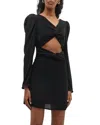Loveshackfancy Nanita Twisted Cutout Knit Mini Dress In Black In Black