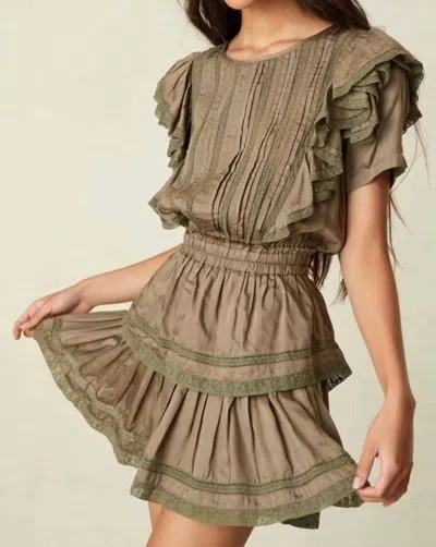 Loveshackfancy Natasha Dress In Forest Oak Green In Multi