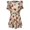 Loveshackfancy Natasha Floral Printed Mini Dress In Multicolor Cotton In Multi