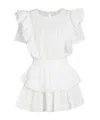 Loveshackfancy Natasha Short Sleeve Eyelet Mini Dress In White In White
