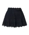 Loveshackfancy Nerina Cotton Lace Mini Skirt In Black