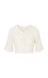 Loveshackfancy Nerissa Cropped Cotton Top In White