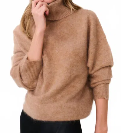 Loveshackfancy Nia Cashmere Turtleneck Top In Brown In Neutral