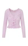 Loveshackfancy Nilah Knitted Cardigan In Pink