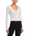Loveshackfancy Nilah Ruffled Peplum Cropped Cardigan